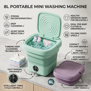 8L Portable Folding Mini Washing Machine
