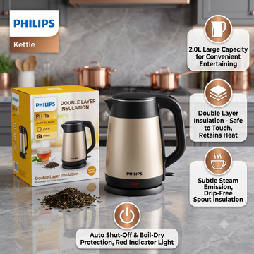 2L Double Layer Electric Kettle (Model PH-15)