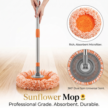 Sunflower Mop - Adjustable Cleaning & Dusting Mop