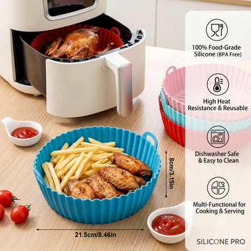 Non-Stick Heat-Resistant Air Fryer Silicone Pot