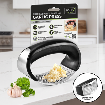 Manual Stainless Steel Garlic Press & Mincer