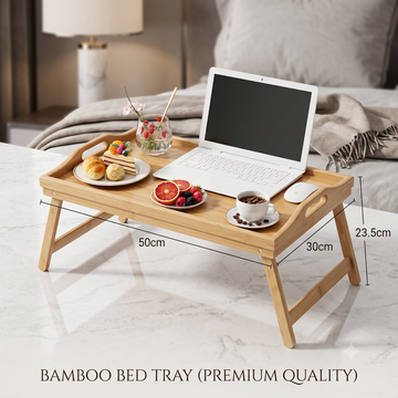 Premium Folding Bamboo Bed Tray & Laptop Desk