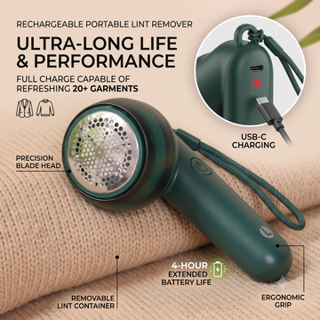 Portable Rechargeable Fabric Lint Remover & Fuzz Shaver