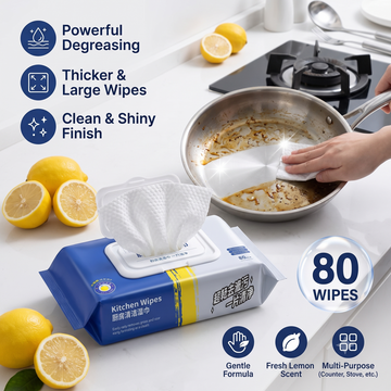 Premium Kitchen Cleaning Wipes (Pack of 80)