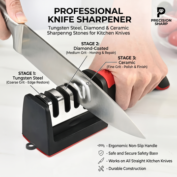 3-Stage Professional Kitchen Knife Sharpener