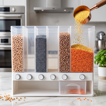 Multifunctional Multi-Grid Household Rice & Grain Dispenser