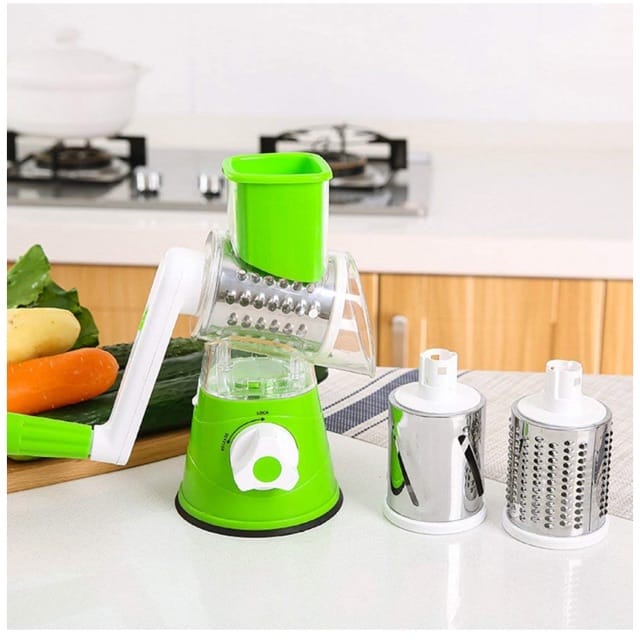 3-in-1 Tabletop Drum Grater & Vegetable Slicer