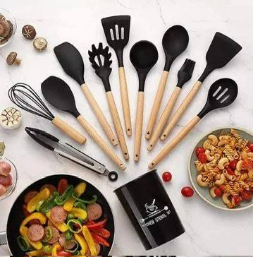 12-Piece Premium Silicone Kitchen Utensil Set with