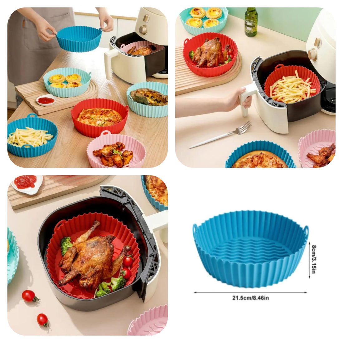 Non-Stick Heat-Resistant Air Fryer Silicone Pot