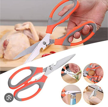 Multi-Purpose Kitchen & Vegetable Scissor with Cleaning Brush