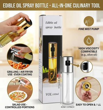 Edible Oil Spray Bottle & Fine Mist Dispenser (100ml)